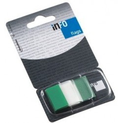 Indeksai Global Notes, 25x43mm, žali, plastikiniai (1x50)  0718-204