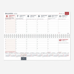 Horizontalus stalo kalendorius Memo PVC 2026m. žalias